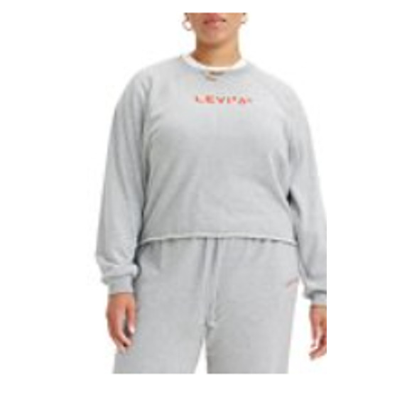 Levi's Plus Size Laundry Graphic Sweatshirt 1X Grey NWT - Picture 1 of 2